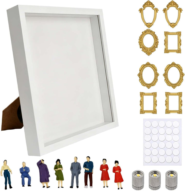 DIY Mini Museum Bilderrahmen, DIY Mini Museum Silhouette Box, Foto Erinnerungsanzeige mit 8 Mini Gol