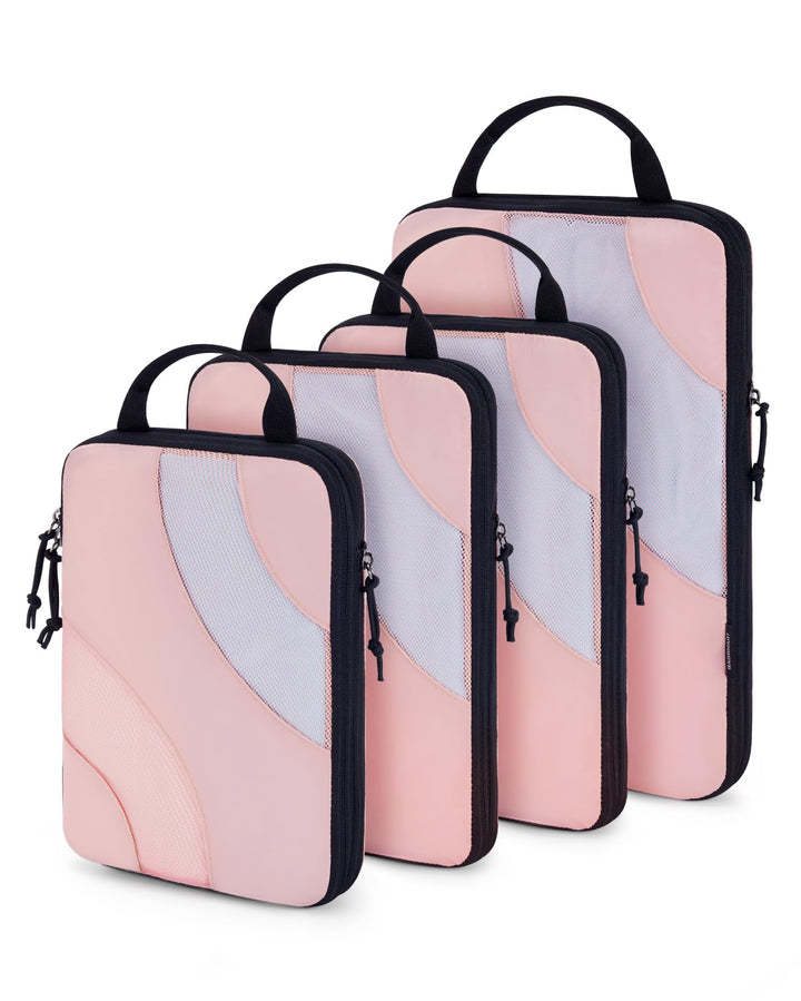 BAGSMART Packing Cubes Compression 4 Stück, Packwürfel Kompression Koffer Organizer Set, Travel Esse