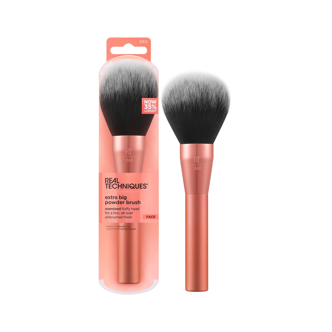Real Techniques Extra grosser Puderpinsel, grosser Make-up-Pinsel für Puder, flauschiger Kopf für Al