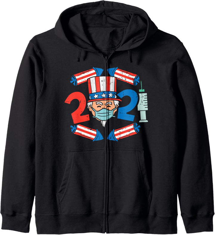 2021 Uncle Sam Face Mask Funny USA 4th Of July Quarantine Kapuzenjacke
