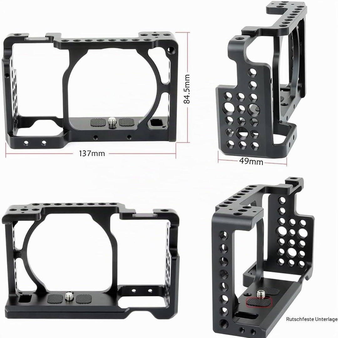 NICEYRIG Aluminium Kamera Käfig für Sony A6100 A6400 A6300 A6000 NEX7 mit 1/4” Gewinde und Cold Shoe