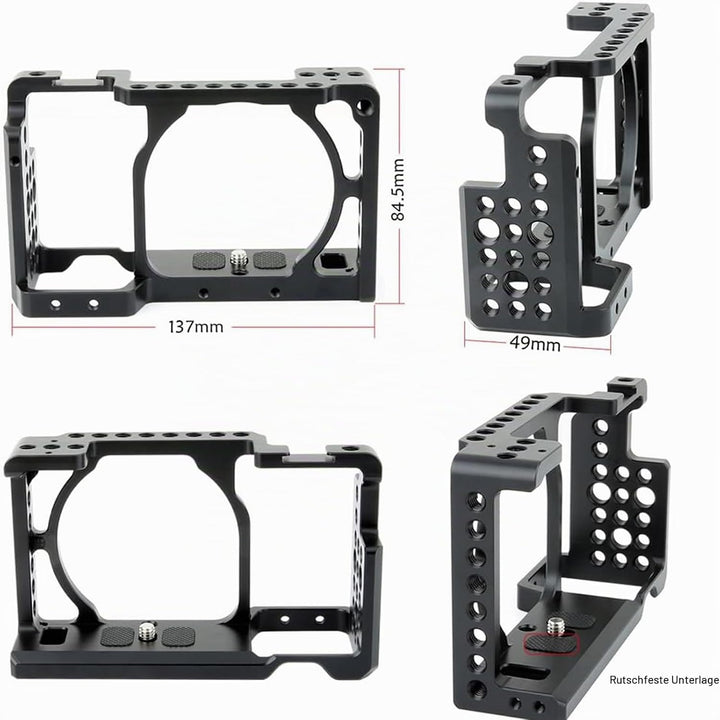 NICEYRIG Aluminium Kamera Käfig für Sony A6100 A6400 A6300 A6000 NEX7 mit 1/4” Gewinde und Cold Shoe