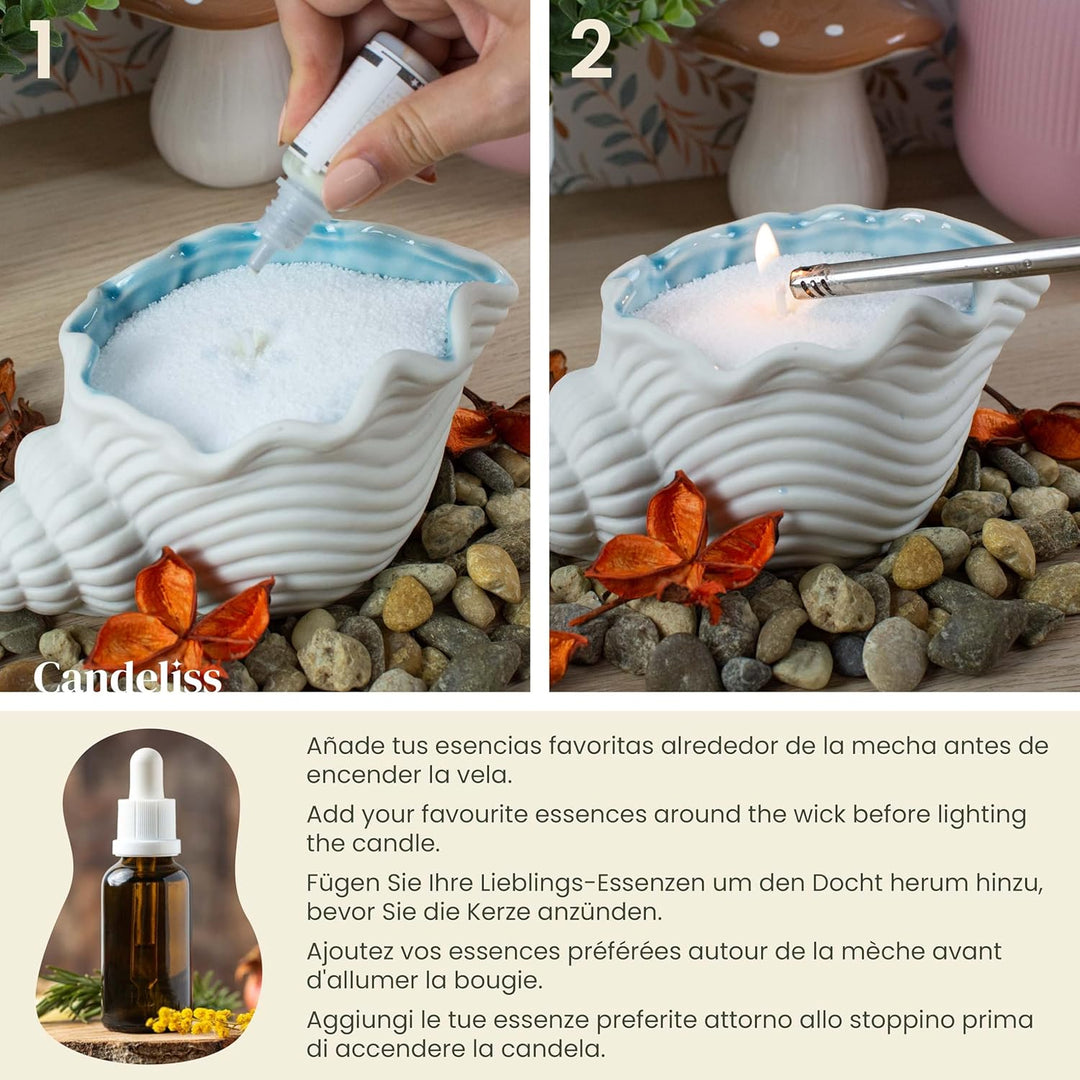 Kerzensand mit Docht Set in edler, weisser Metalldose. Kerzen sand perlenkerzen Pearled candle powde