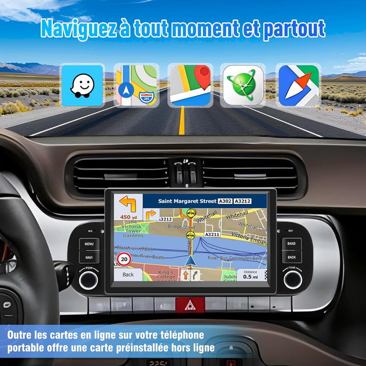 Autoradio für Fiat Panda 2013 2014 2015 2016 2017 2018 2019 2020, Android 13 2G+64G mit Wireless Car