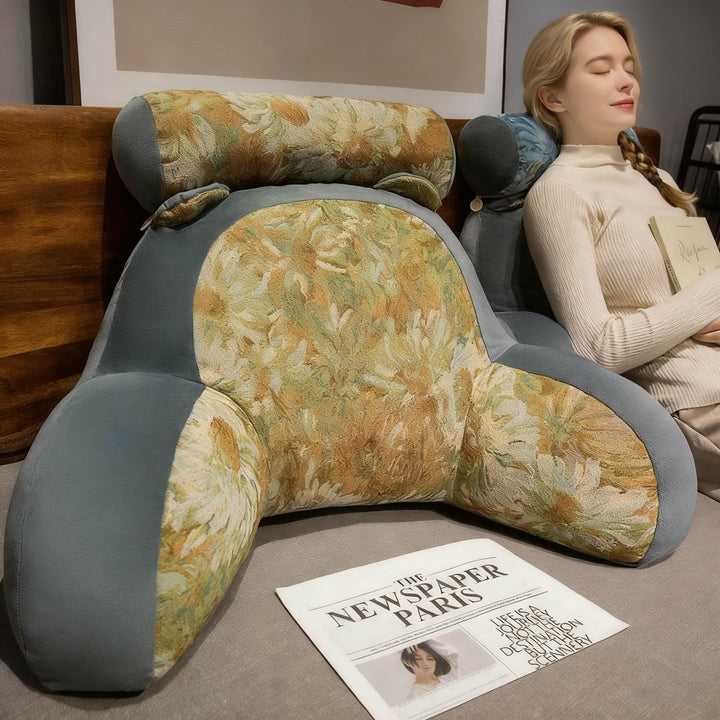 Rückenkissen für Bett und Sofa mit Armlehnen Ergonomisches Lesekissen Erwachsene Atmungsaktives Lese