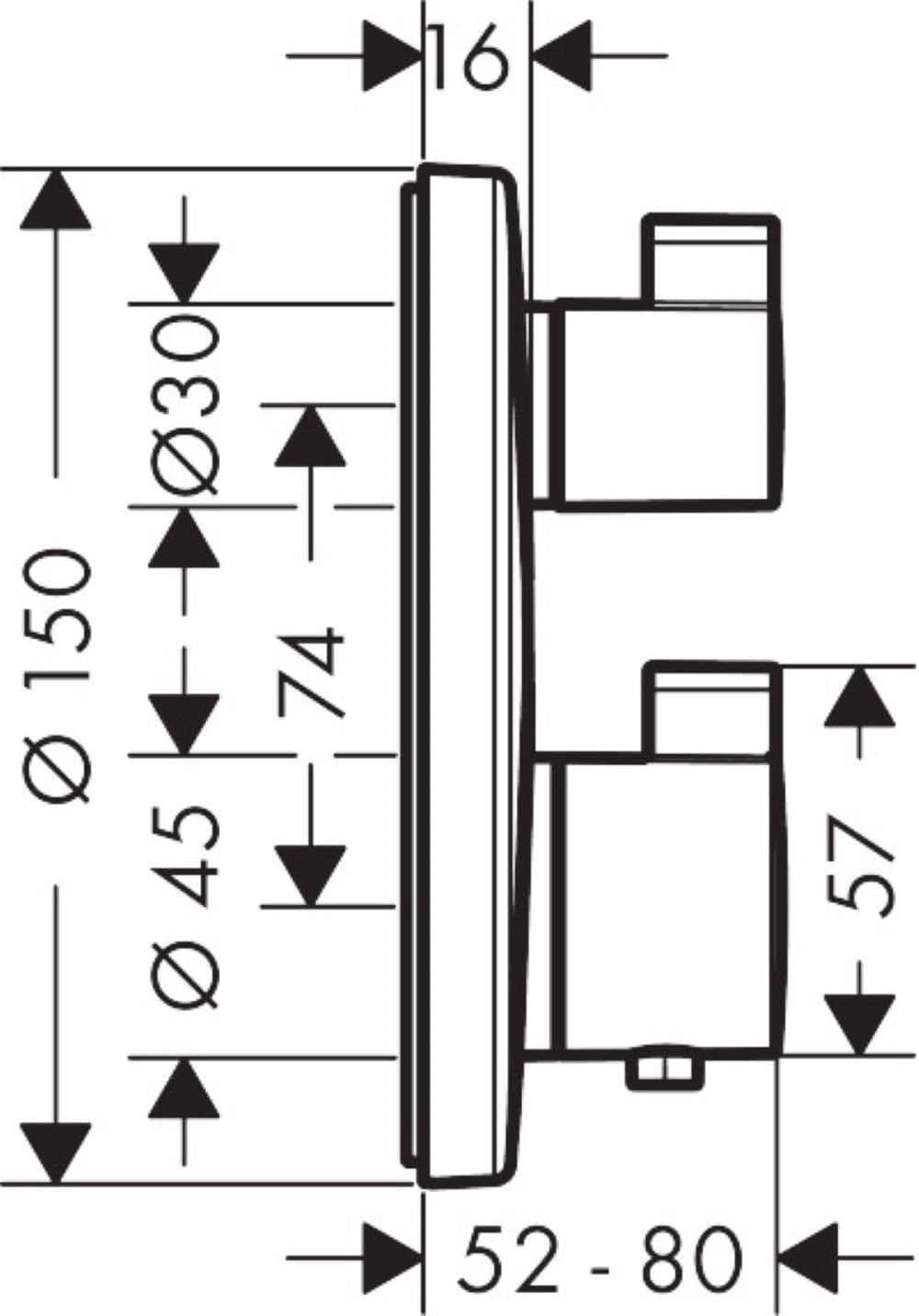 hansgrohe Ecostat S - Thermostat Unterputz, Armatur mit Sicherheitssperre (SafetyStop) bei 40° C, ec
