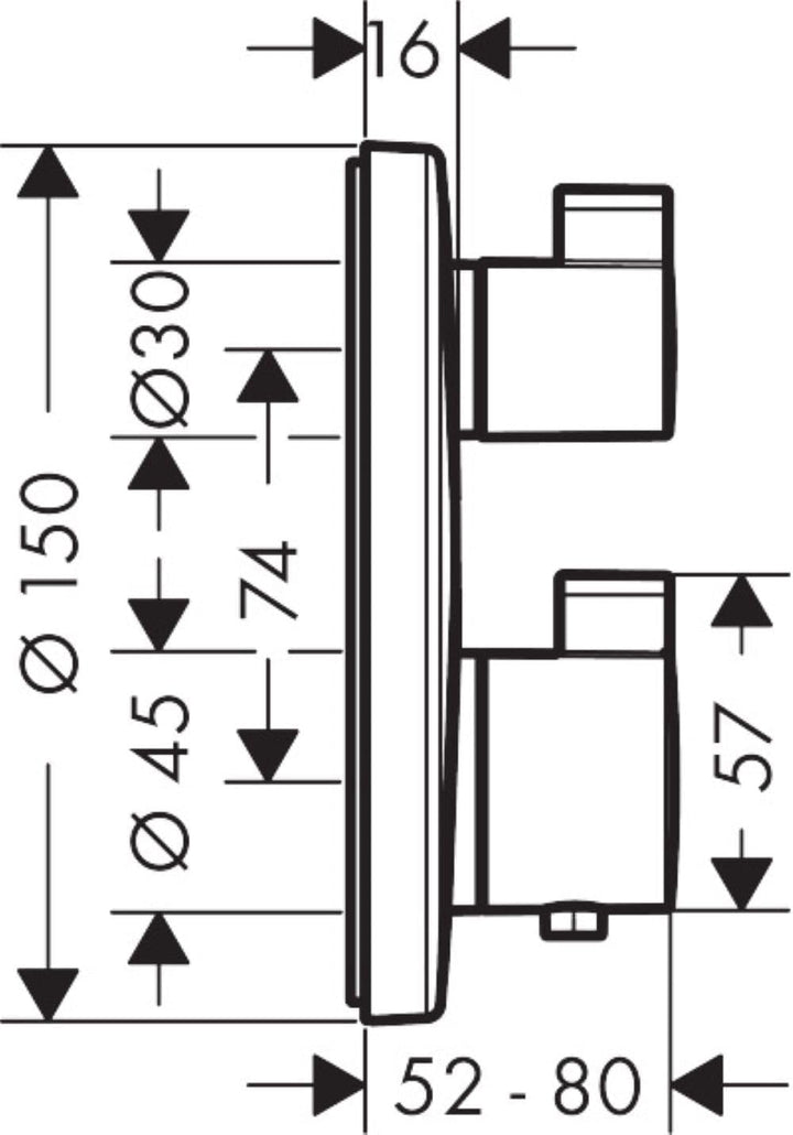hansgrohe Ecostat S - Thermostat Unterputz, Armatur mit Sicherheitssperre (SafetyStop) bei 40° C, ec