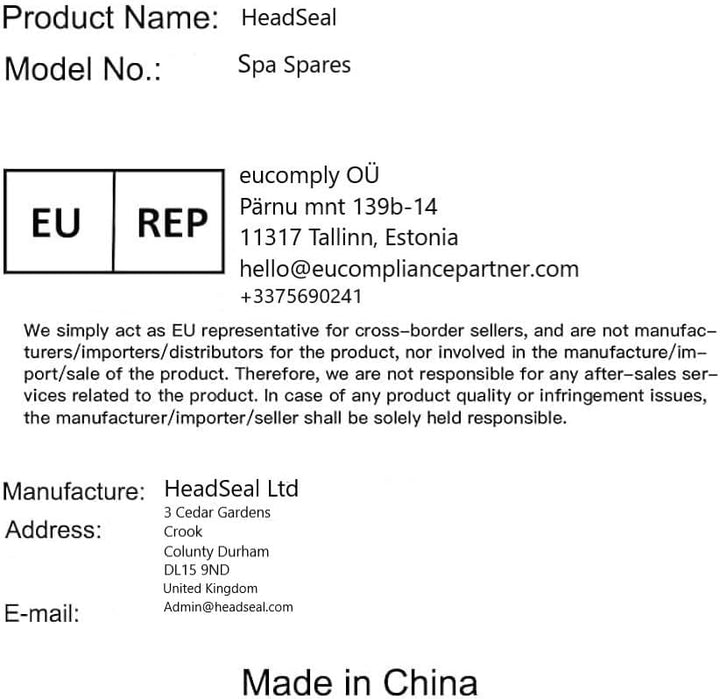 HeadSeal.com Heizungsdichtungsset kompatibel mit Lay Z Spa Airjet und Hydrojet Modellen