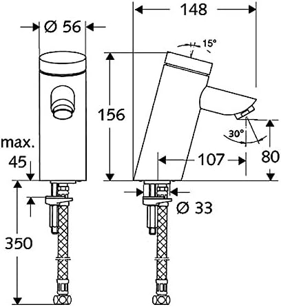 SCHELL 021100699 Selbstschluss-Waschtischarmatur / Waschtisch-Armatur PURIS SC HD-K (Hochdruck Kaltw