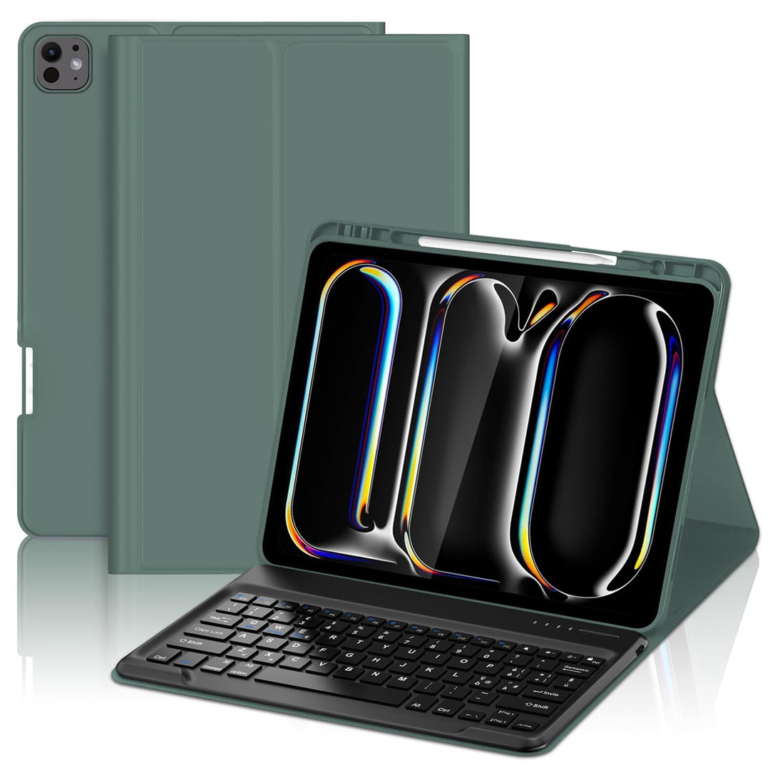 IVEOPPE Hülle mit Tastatur für iPad pro 13" 2024 (M4), Magnetisch Bluetooth QWERTZ Tastatur für iPad