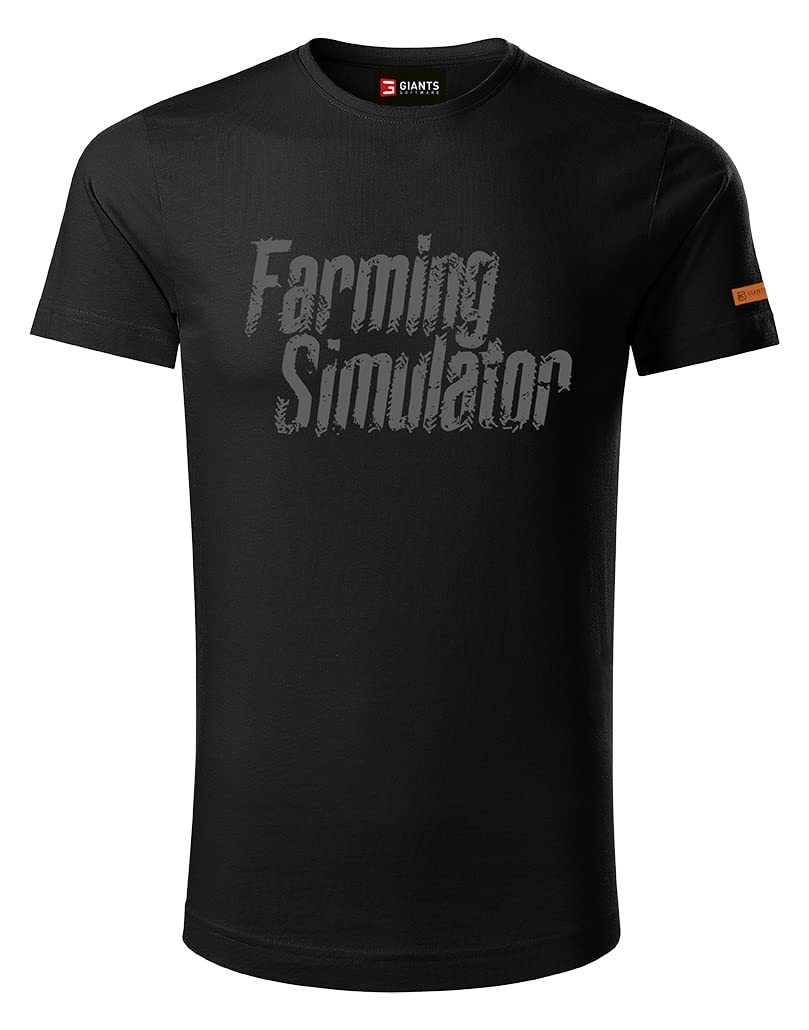 Farming Simulator T-Shirt (Grösse S, Shirt aus 100% Baumwolle, Schriftzug grau, mit Reifen-Abdrücken
