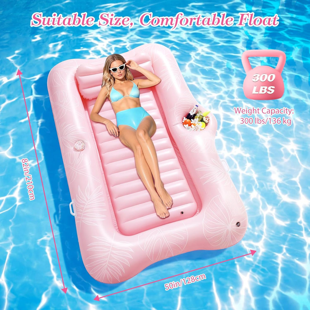 MoKo Pool Luftmatratze Erwachsene, Gross Schwimmbett mit EIS Bar, Solarium Pool Loungesessel Aufblas