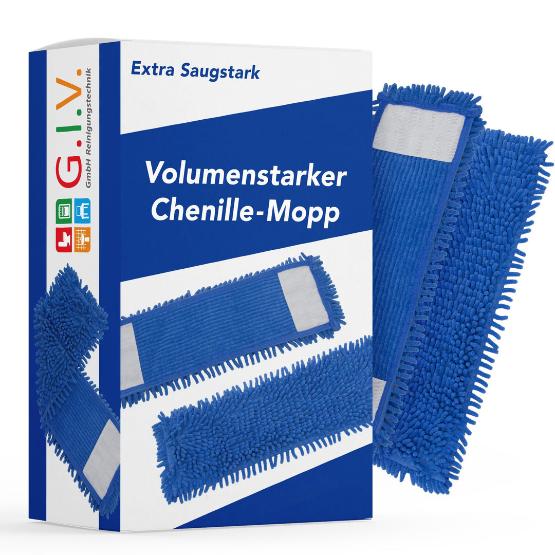 Chenillemopp Basic Wischbezug blau, 50cm - Ersatzbezug für Bodenwischer - Wischmopp Bezug für alle g