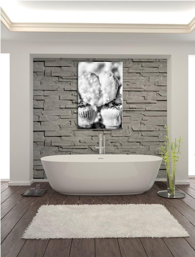 Pixxprint Herz aus Schnee als Leinwandbild | Grösse: 100x70 | Wandbild| Kunstdruck | fertig bespannt