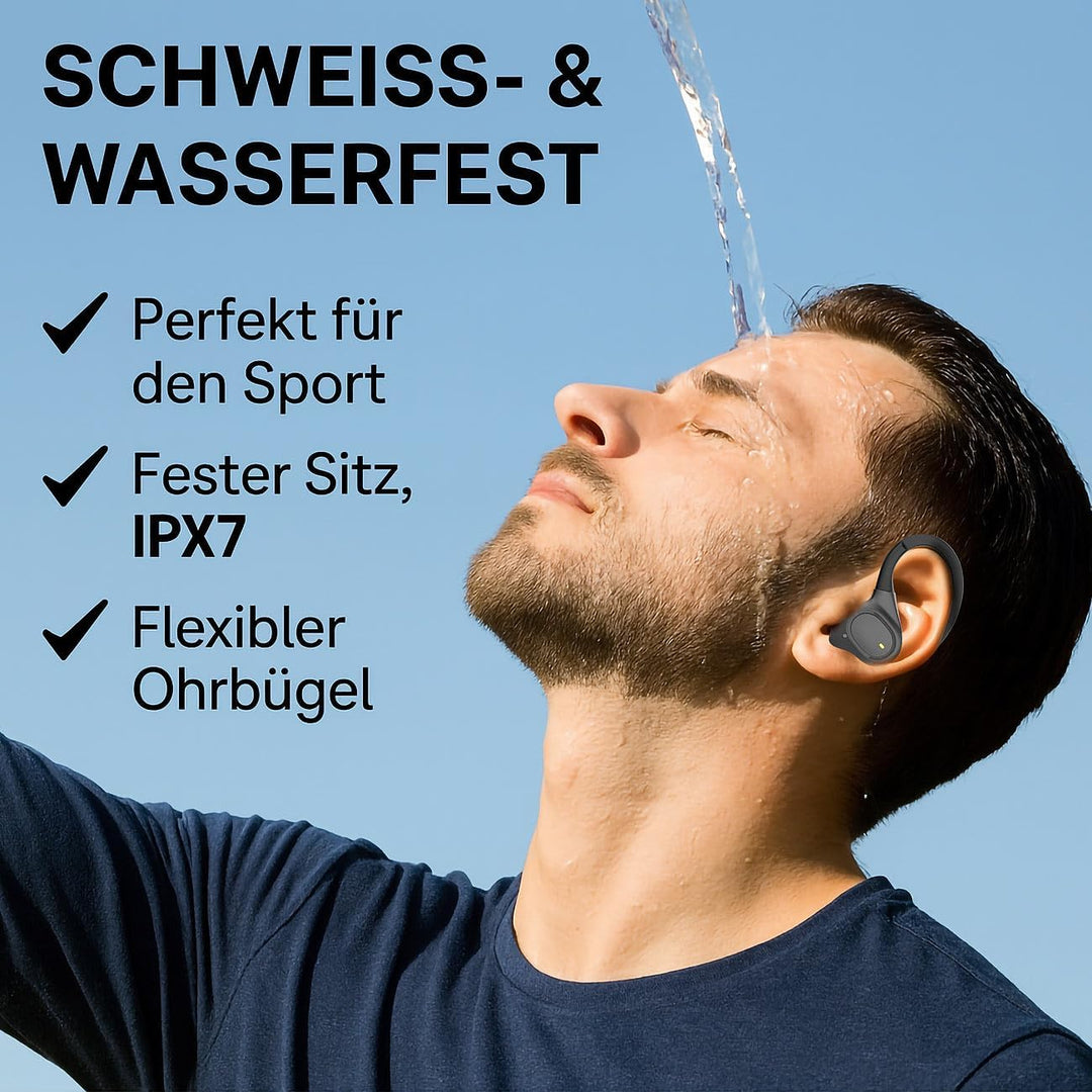 auvisio Sportohrhörer: Kabellose In-Ear-Kopfhörer, Bluetooth 5.3, wasserdicht IPX7, Ladecase (Stereo