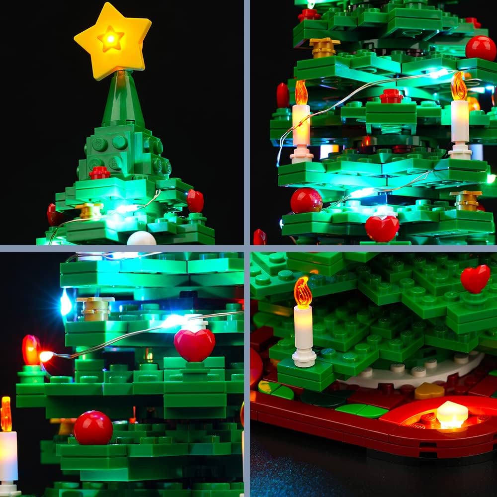 BrickBling Update Version Led Licht Set Kompatibel mit Lego Weihnachtsbaum (Kein Modell), Dekoration