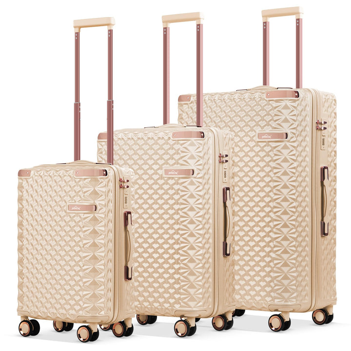 HOMELUX Kofferset 3 Teilig Hartschale Reisekoffer ABS Leicht Trolley Rollkoffer Hartschalenkoffer Se