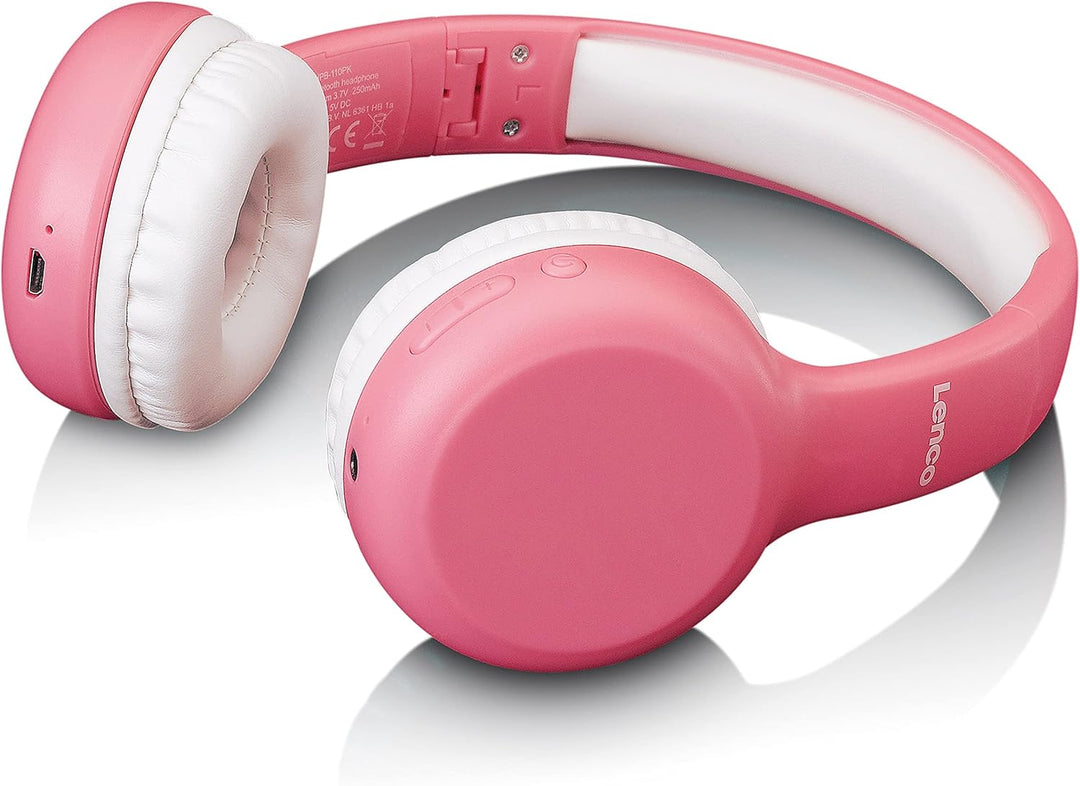 Lenco HPB-110 Kinder Bluetooth Kopfhörer Bluetooth 5.0-85db ,250mAh Freisprechfunktion Micro USB fal