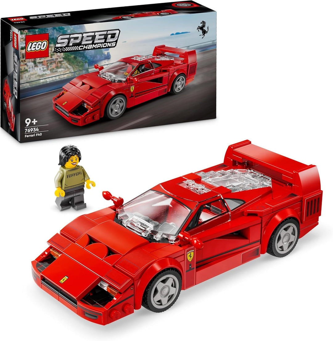 LEGO Speed Champions Ferrari F40 Supersportwagen, Spielset mit baubarem Spielzeugauto und Fahrer-Min