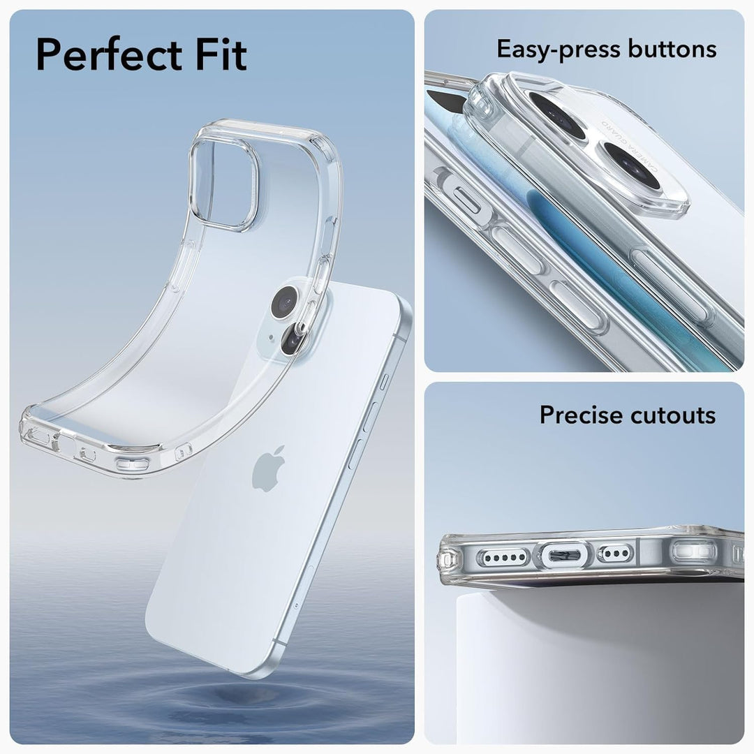 ESR für iPhone 15 Plus Hülle, klares Silikon Case, stossfeste dünne Abdeckung, vergilbungsbeständige