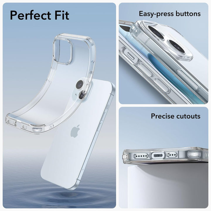 ESR für iPhone 15 Plus Hülle, klares Silikon Case, stossfeste dünne Abdeckung, vergilbungsbeständige