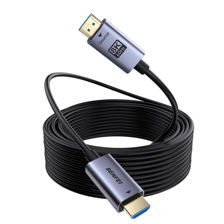 BENFEI 8K HDMI 2.1 Glasfaser kabel 30M–8K@60Hz, 4K@240Hz, 48Gbps High Speed, CL3 (wandtauglich), mit