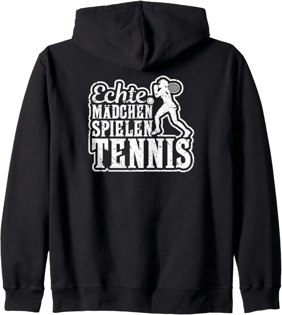 Echte Mädchen Spielen Tennis Tennisspielerin Kapuzenjacke