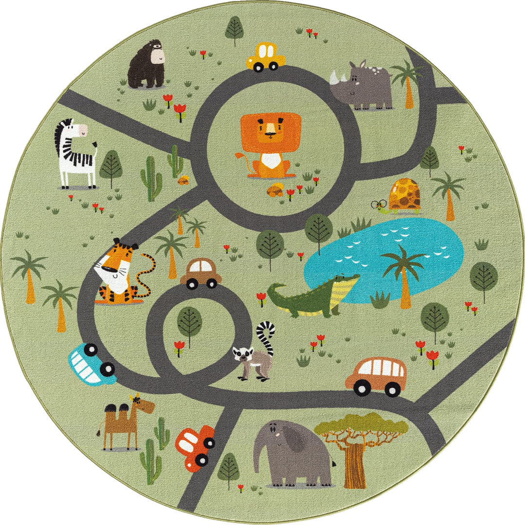 the carpet Happy Life Kinderzimmer, Kinderteppich, Spielteppich, Waschbar, Strassenteppich, Strasse,