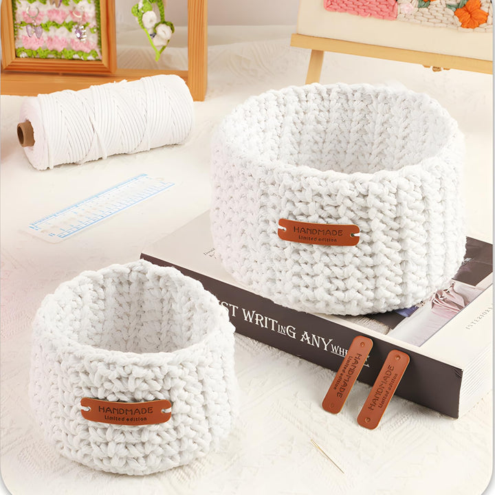 Häkelset für Anfänger, 2 Grösse Rund Körbe häkeln mit Garn und Häkelnadel strickset für anfänger Pra