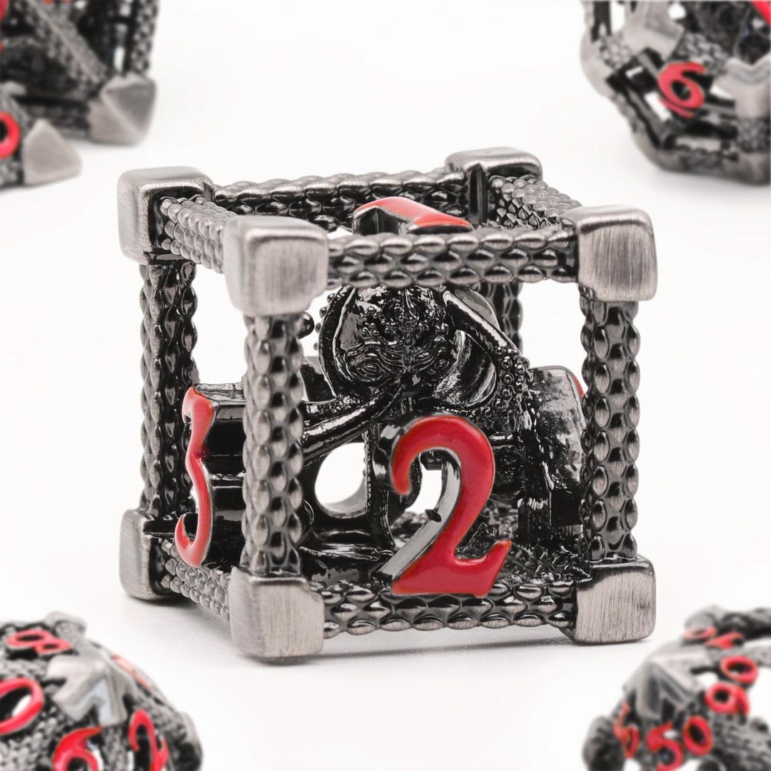 DND Würfelset Rollenspiel, Polyedrische Würfel Set D&amp;D Würfel Set Metall ZHOORQI 7 Stück Der Cthulhu
