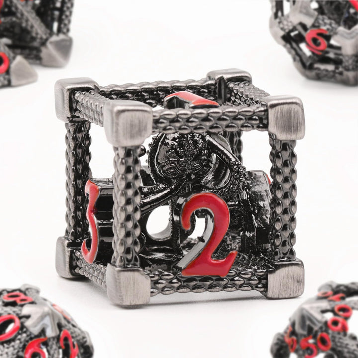 DND Würfelset Rollenspiel, Polyedrische Würfel Set D&amp;D Würfel Set Metall ZHOORQI 7 Stück Der Cthulhu