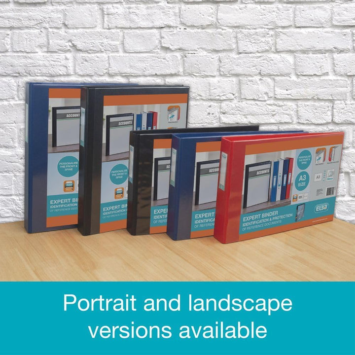 Elba Vision A3 30 mm Portrait Ring Binder - Black