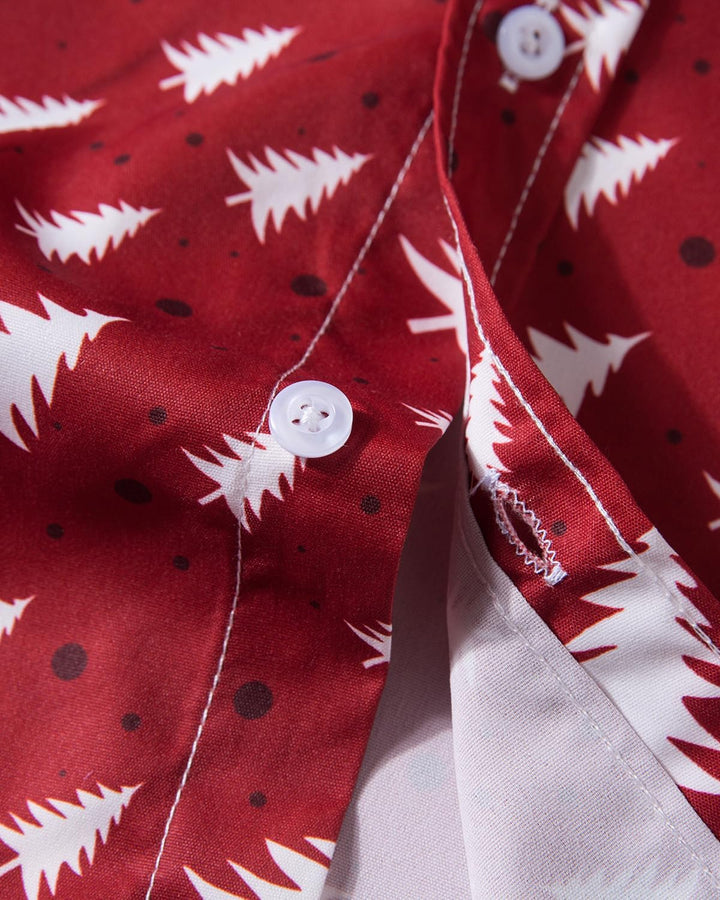 Herren Funky Christmas Print Weihnachtshemd Langarm Button Up Freizeithemd Rentier Santa Schnee Xmas