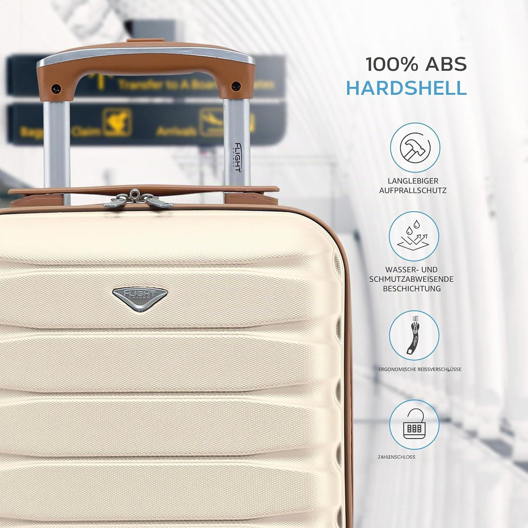Flight Knight Leichte 4-Rad-abs-hartschalenkoffer Handgepack, Zugelassen Fur Uber 100 Fluggesellscha