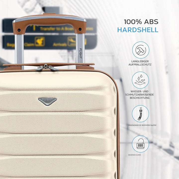 Flight Knight Leichte 4-Rad-abs-hartschalenkoffer Handgepack, Zugelassen Fur Uber 100 Fluggesellscha