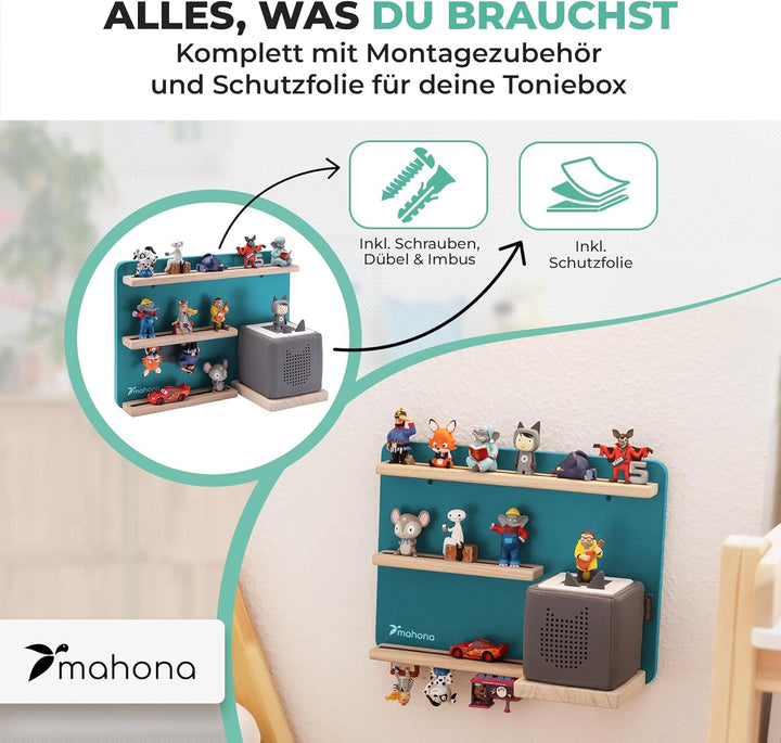 mahona Tonie Regal - kompatibel mit Toniebox & Tonie Figuren Aufbewahrung - Platz für bis zu 27 Figu