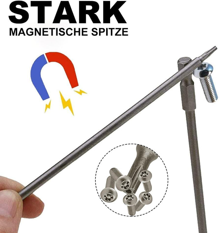 Saipor 11 Stück 200mm Torx Lang Schraubendreher Bit Set, Magnetisch Torx Bohrer 1/4" Sechskant Schaf