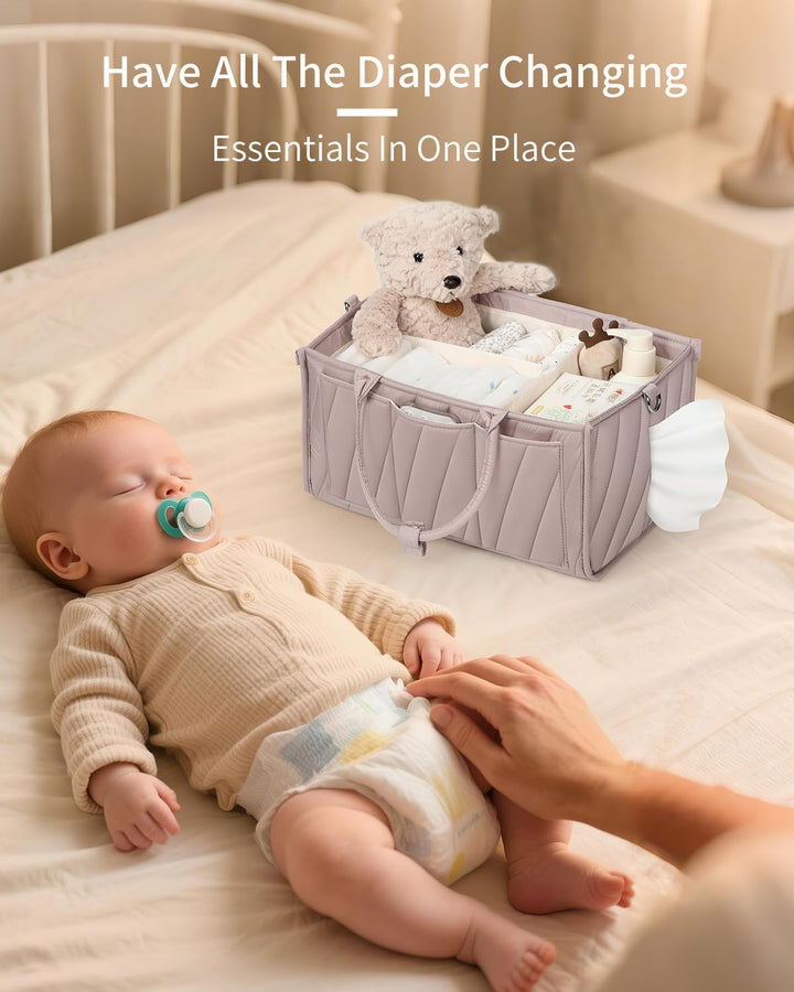 mliinjoy Multifunktionaler Polyesterstoff Aufbewahrungsbox Organizer für Windeln Babyartikel Wochenb