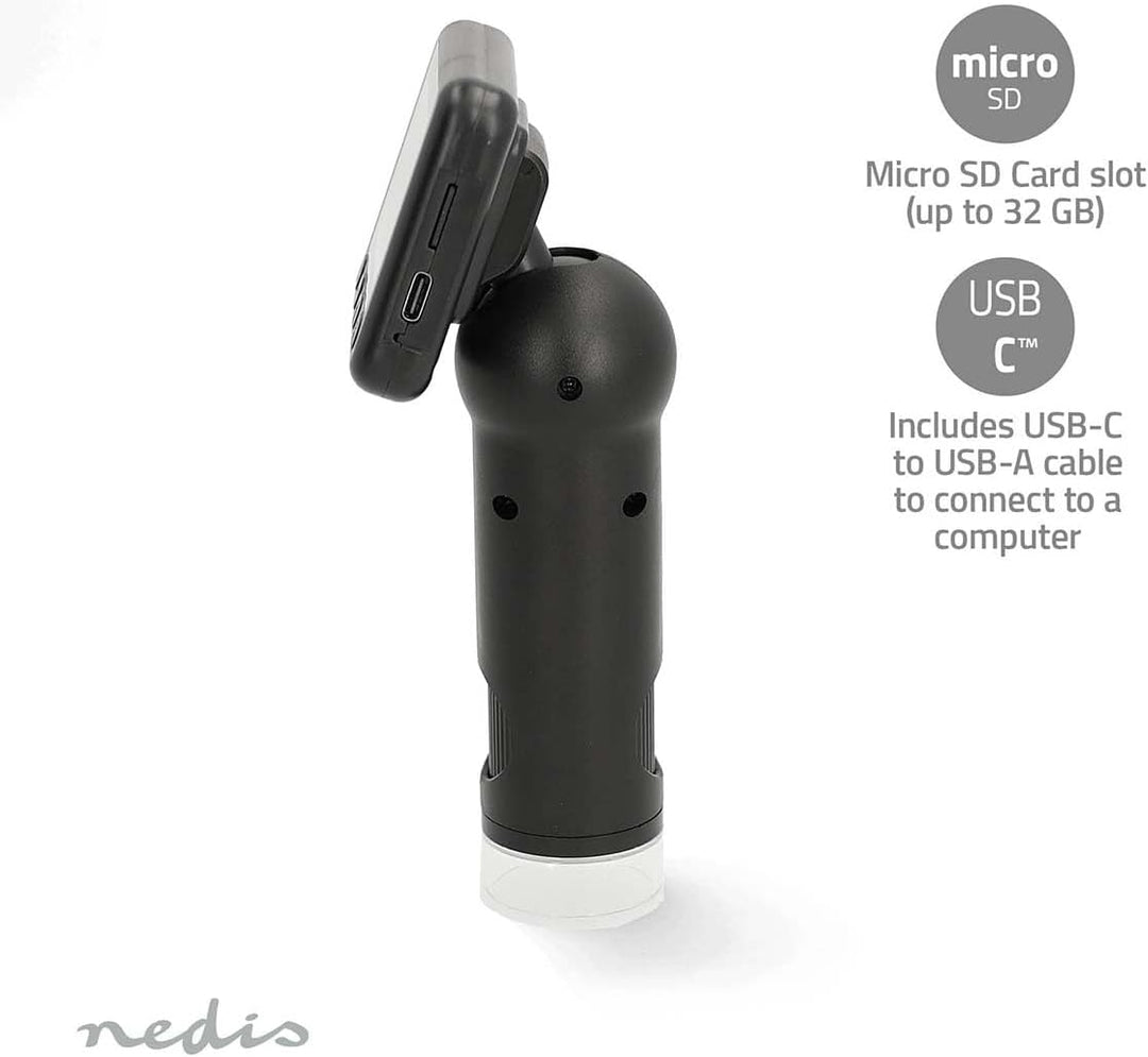Microscope Camera - Maximum battery play time: 5 hrs - Built-in microphone - 1080P - up to 48MP - 2”