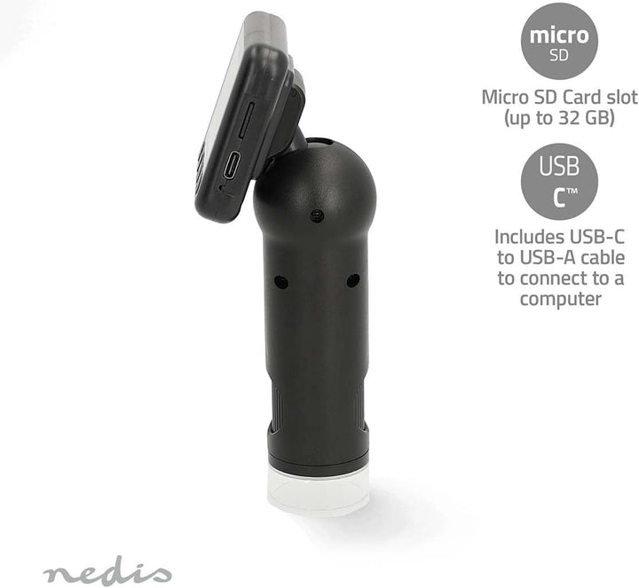 Microscope Camera - Maximum battery play time: 5 hrs - Built-in microphone - 1080P - up to 48MP - 2”