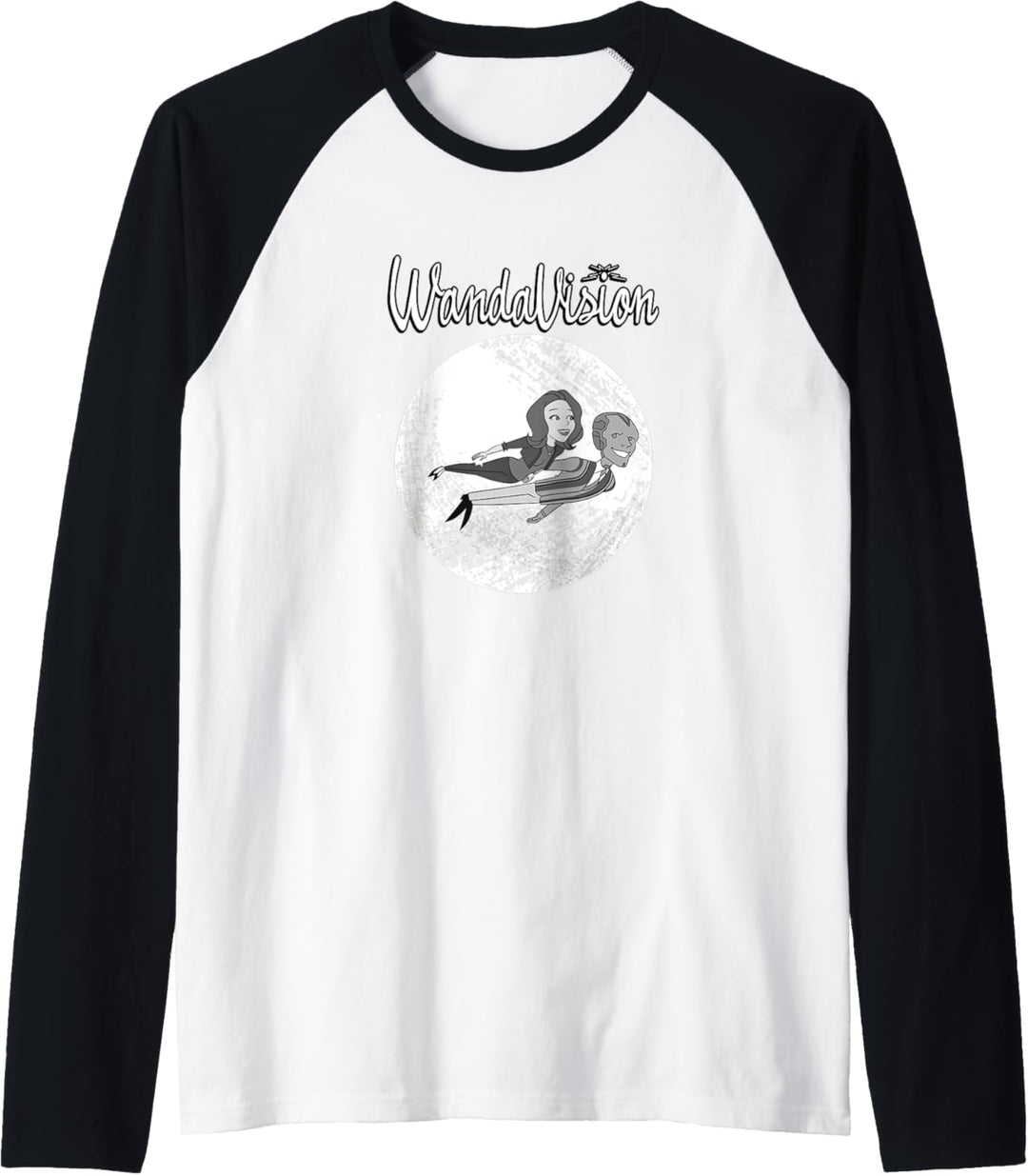 Marvel WandaVision Wanda & Vision Retro-Cartoon-Mondflug Raglan