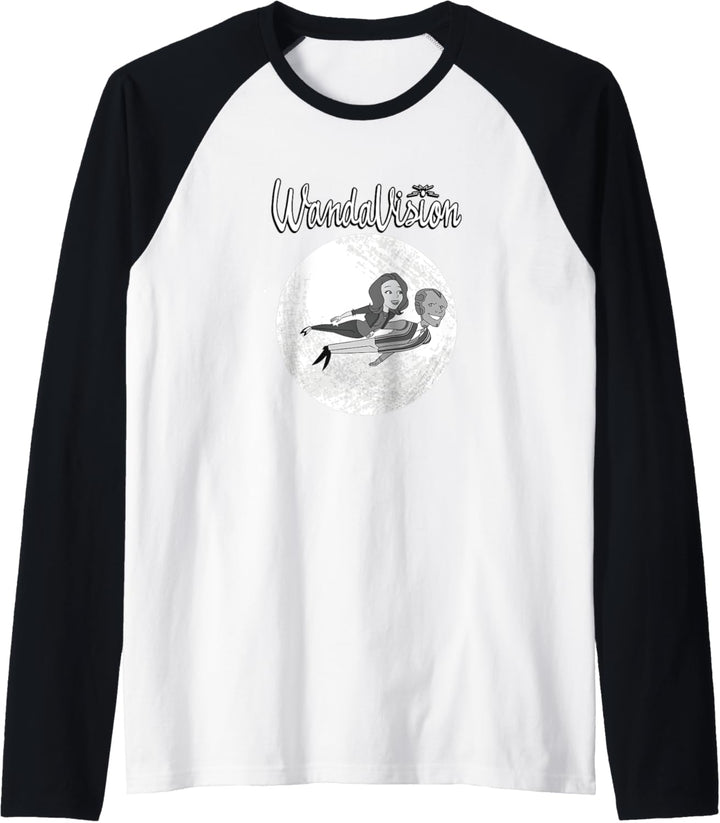 Marvel WandaVision Wanda & Vision Retro-Cartoon-Mondflug Raglan