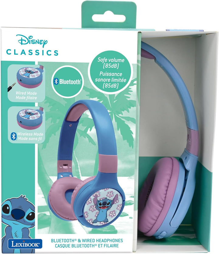 Lexibook - Disney Stitch - 2-in-1 Bluetooth- und kabelgebundene Kopfhörer mit Mikrofon und Steuerung