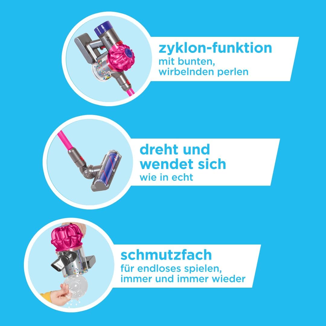 Casdon Dyson kabelloser Staubsauger | Interaktiver & offiziell lizenzierter Dyson Spielzeugstaubsaug