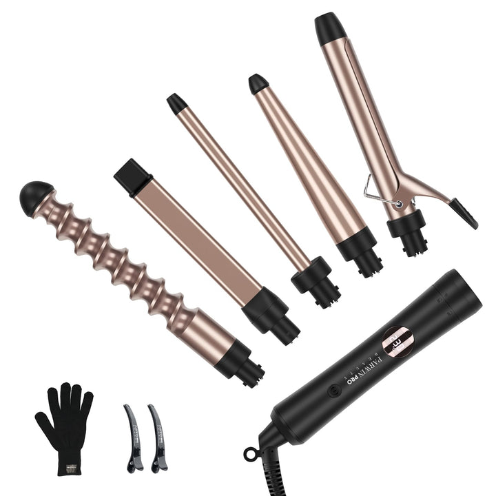 Lockenstab 5 in 1 PARWIN PRO BEAUTY Multifunktions Austauschbare Lockenstab Grosse und Kleine Kit mi