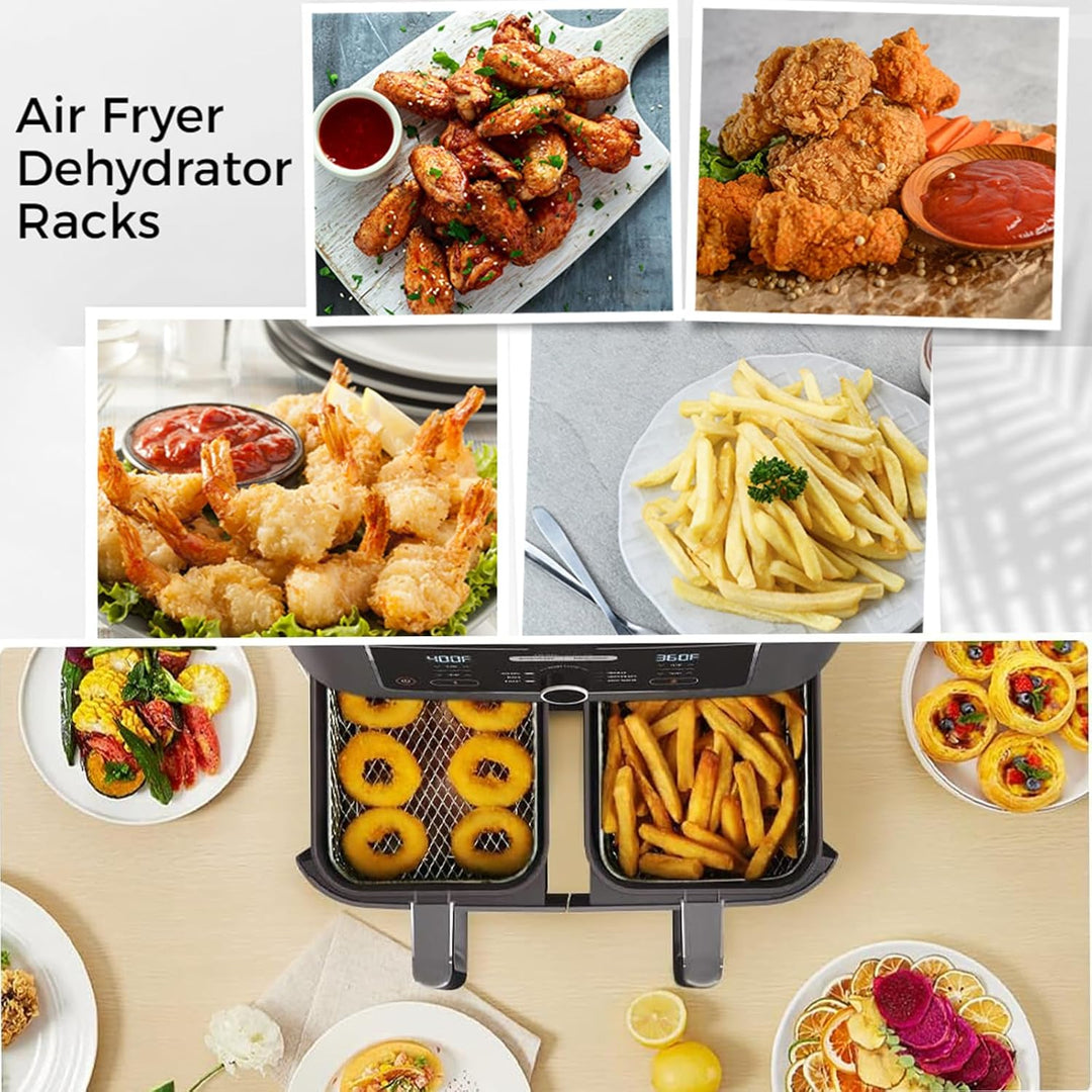 Heissluftfritteuse Zubehör, 3x stapelbare 304 Edelstahl Airfryer Racks | Kompatibel mit AF300EU/AF40