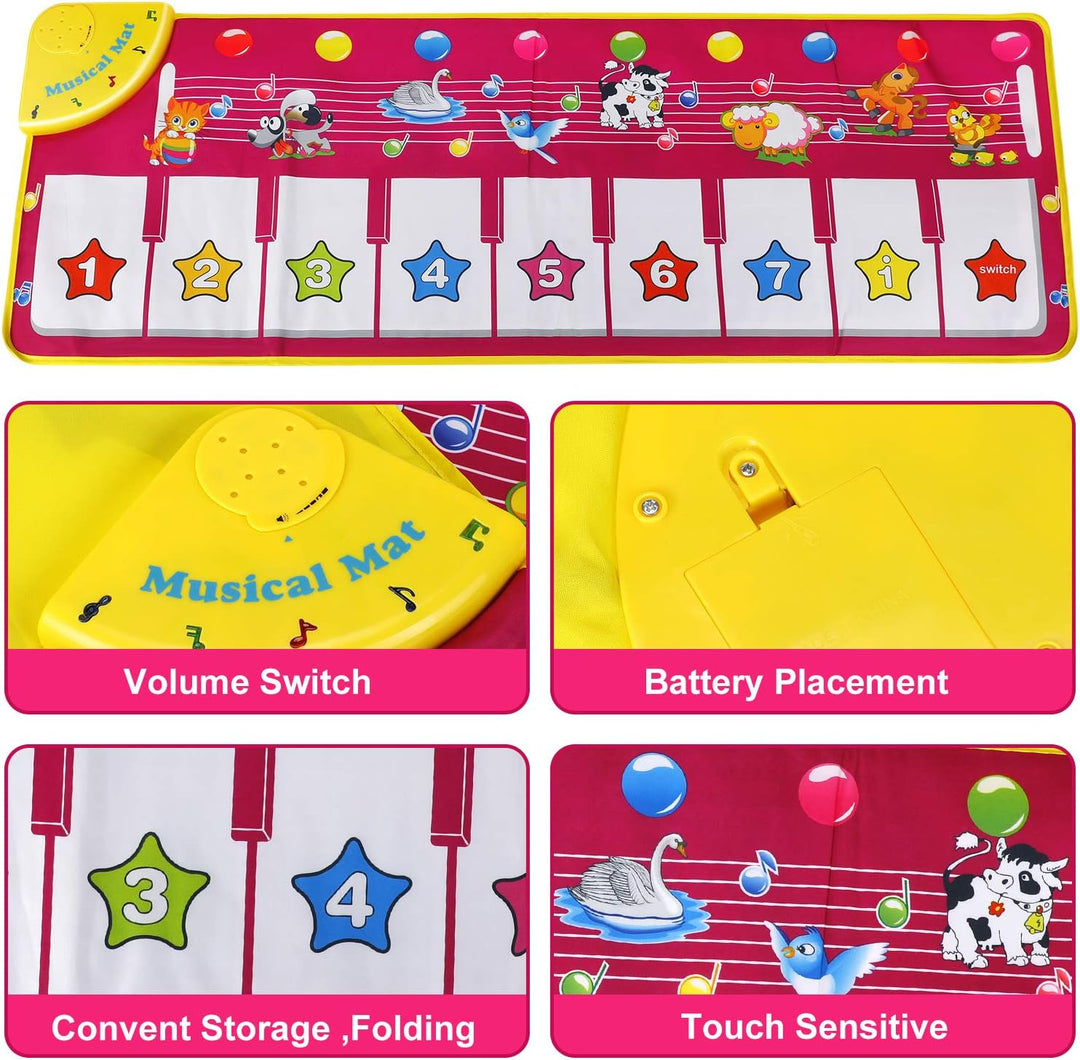 EXTSUD Klaviermatte,Kinderspielzeug Geschenk für Jungen Mädchen,Kleinkind Tanzmatten,Baby Spielzeug