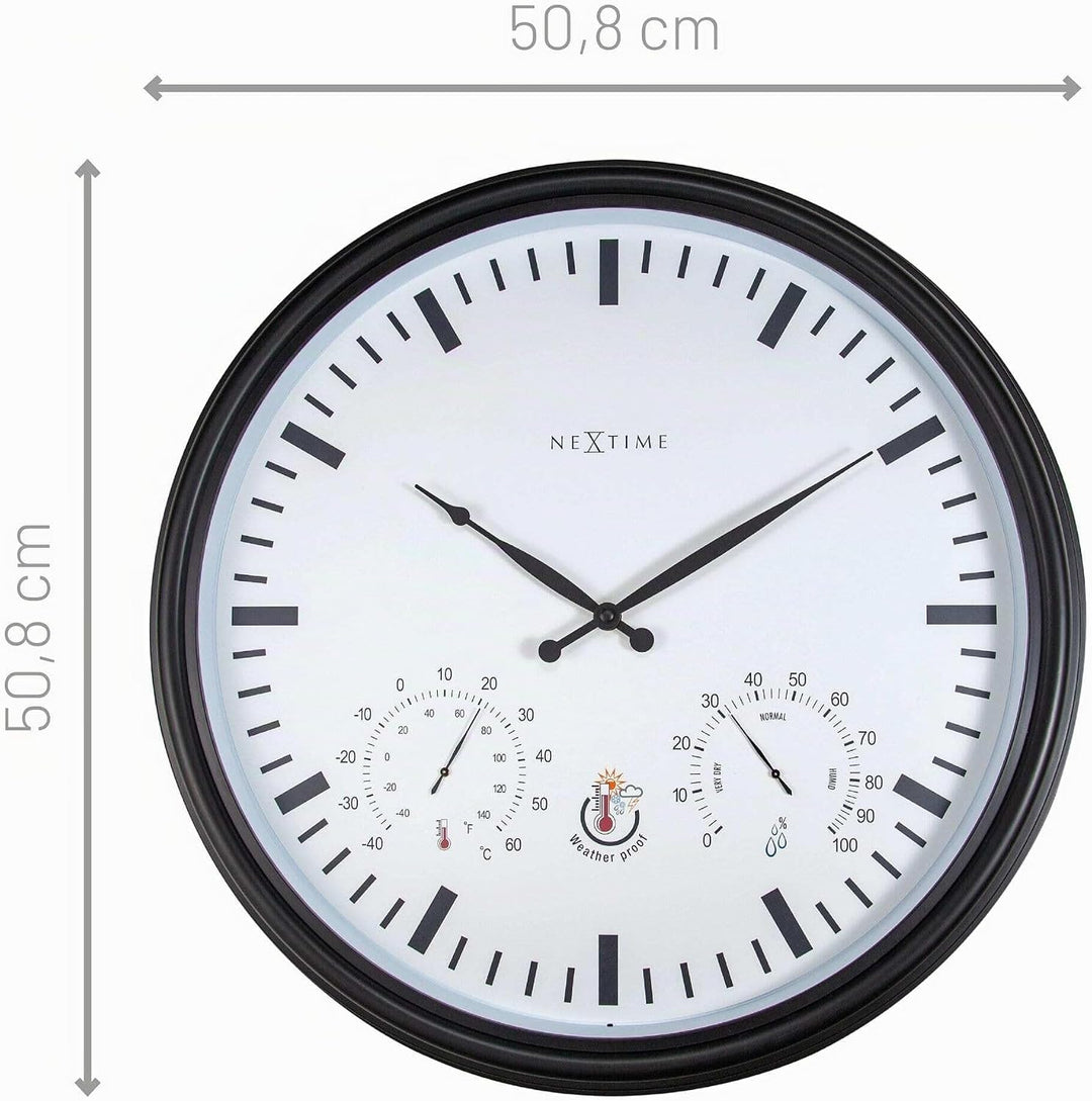 NeXtime 4306ZW Wanduhr, Kunststoff, Schwarz, 50.8cm