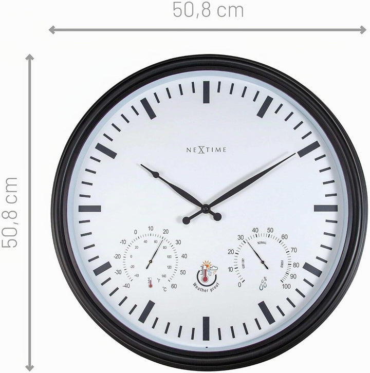 NeXtime 4306ZW Wanduhr, Kunststoff, Schwarz, 50.8cm