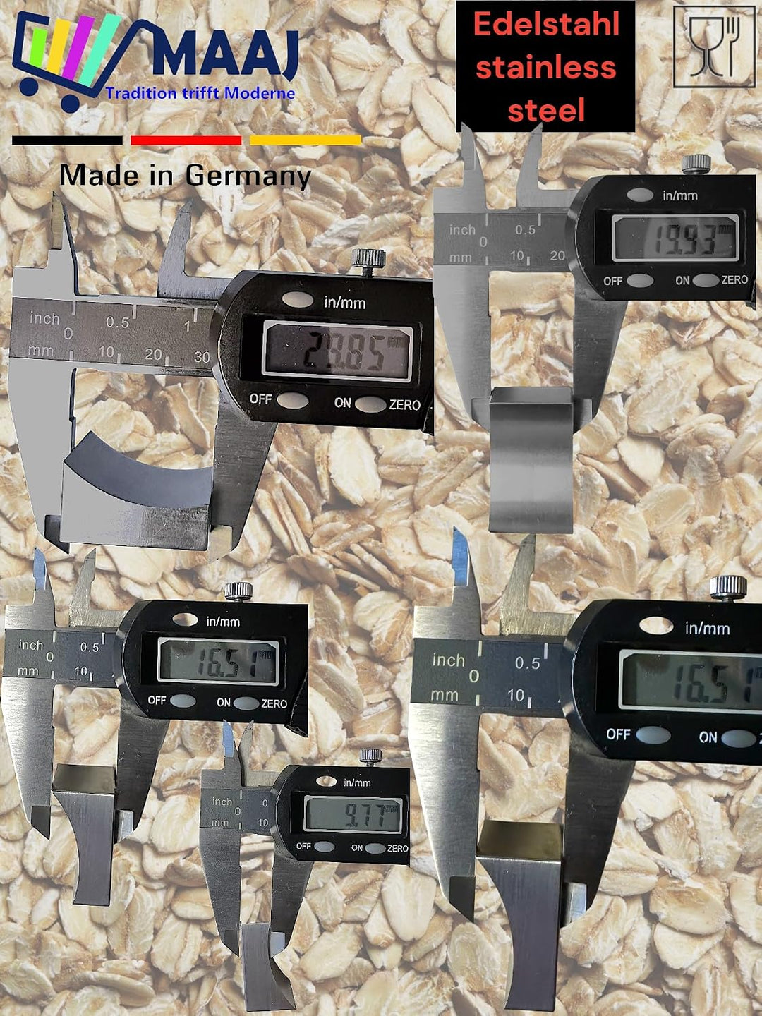 ERSATZTEILE FLOCKER FÜR KITCHENAID VON MESSERSCHMIDT WIE RÄNDELWALZE TRICHTER - MADE IN GERMANY (Kei